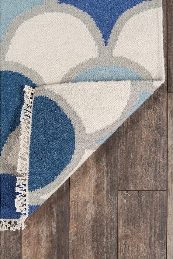 Novogratz by Momeni TOPANTOP-2BLU2380 Topanga Dasha Flat Weave Area Rug 2'3" X 8' Runner Blue