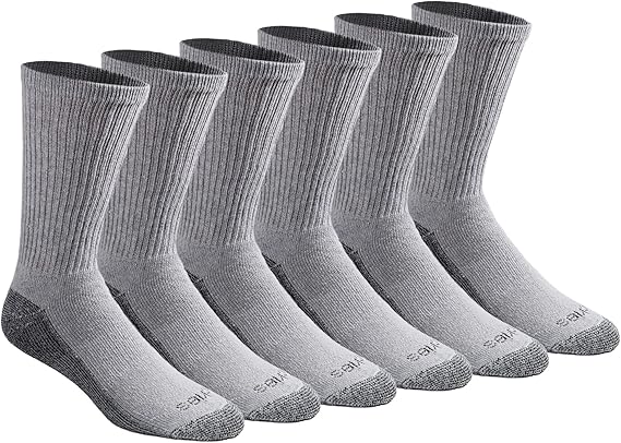 Dickies Men's Dri-tech Original Moisture Control Crew Socks, Available in M-xxl (6, 12, 18 Pairs)