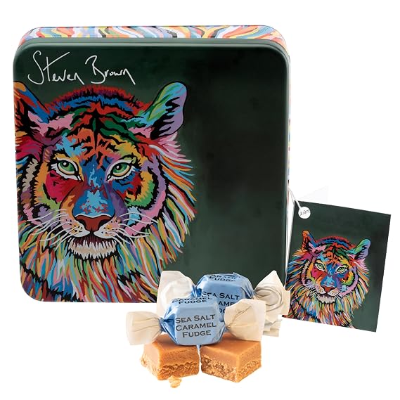 Gardiners of Scotland Handmade Fudge, Steven Brown - Kim Salted Caramel Fudge 7 Ounce Square Tin