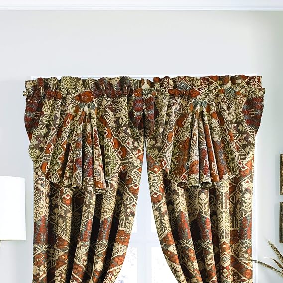 Croscill Salida Southwest Collection Antique Brown Circle Valance, 42" x 21"