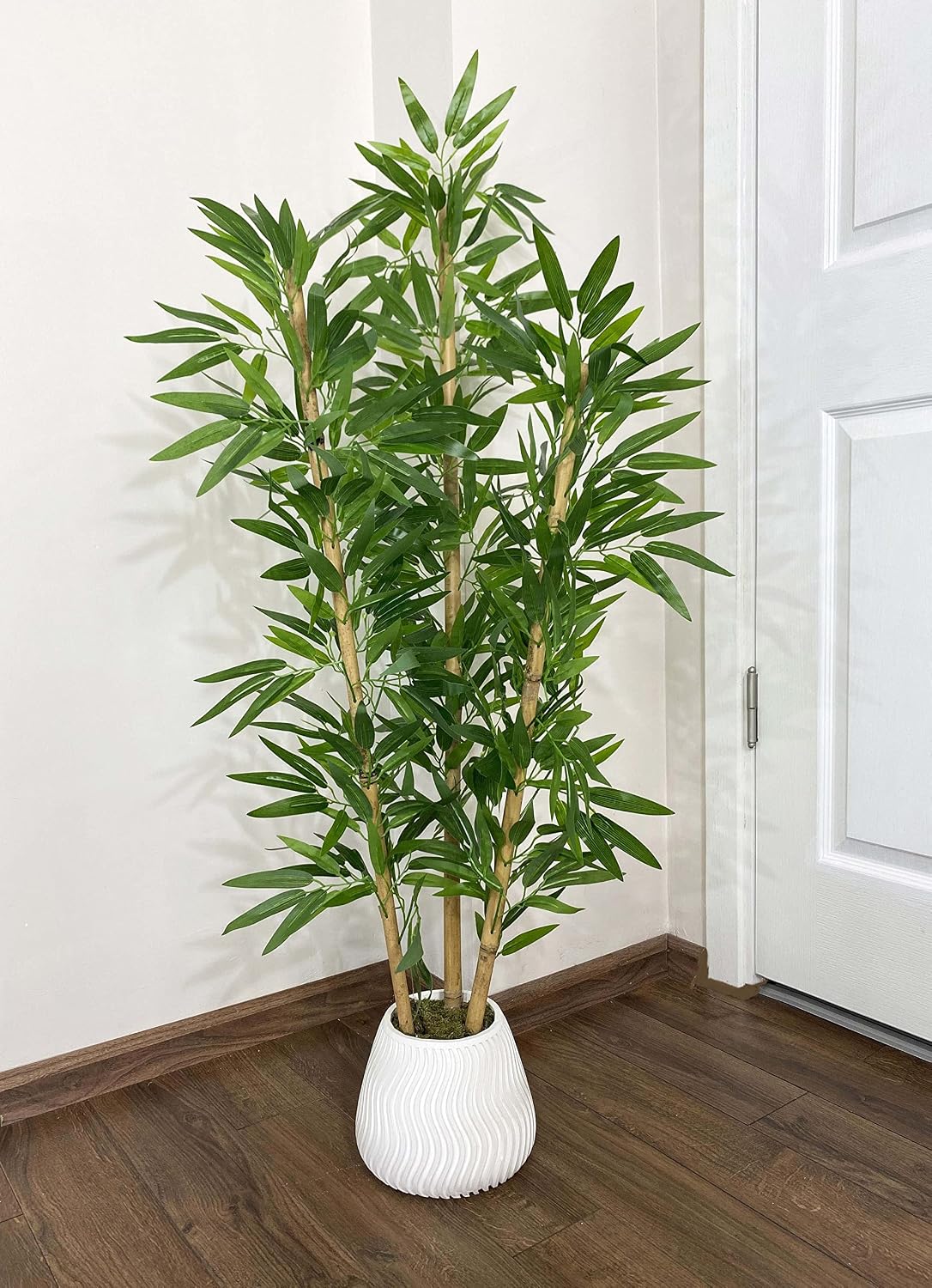 140 cm artificial bamboo spiral in concrete pot