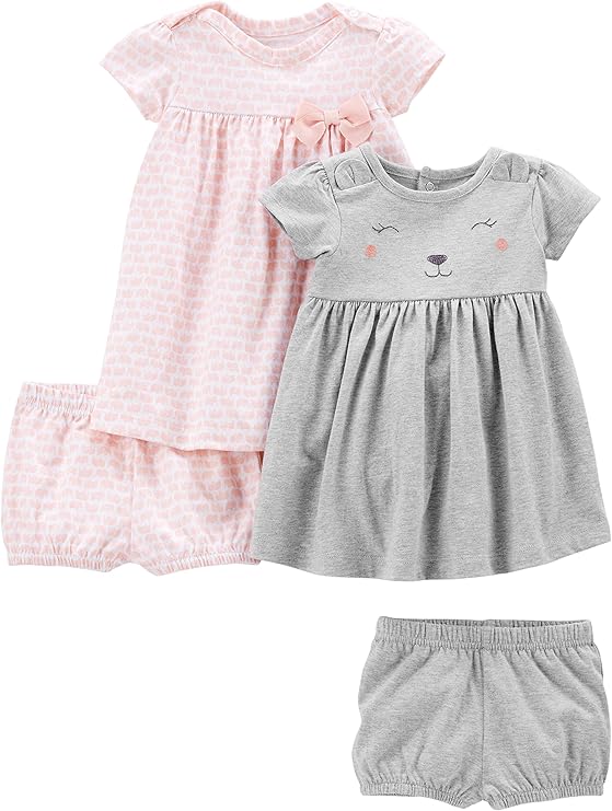 Simple Joys by Carter's Baby Girls Short-sleeve and Sleeveless Dress Sets, Pack of 2
