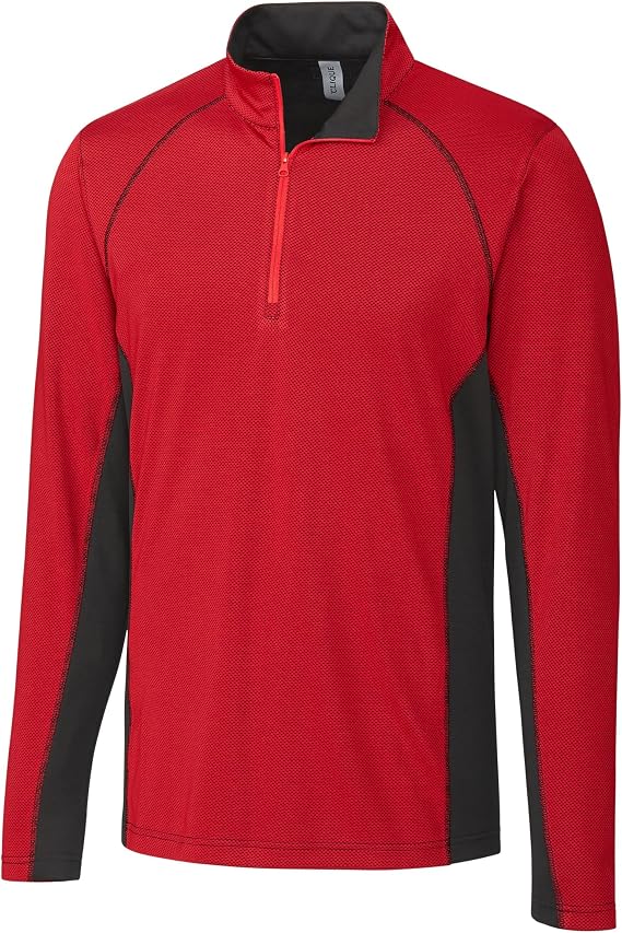 Clique Ice Pique Colorblock Mens Half Zip Tech Pullover