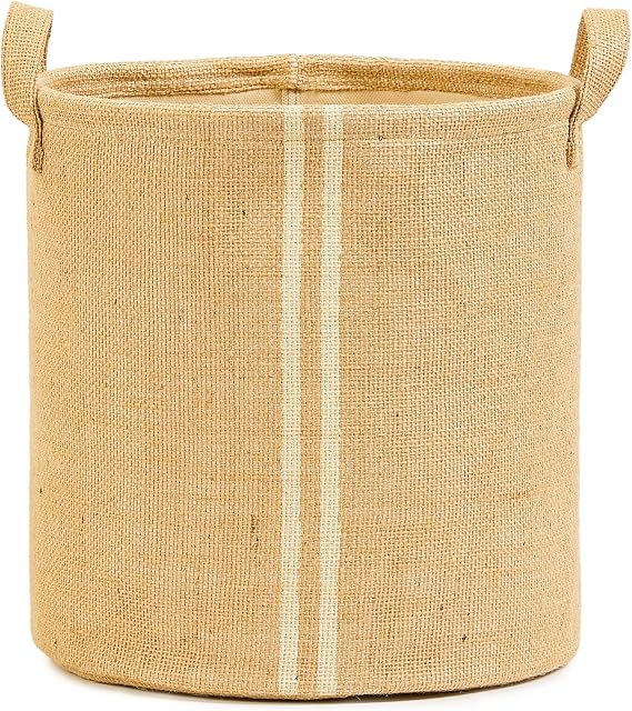 Ocean Home Textile Çizgili Jüt Sepet 20 x 20 cm