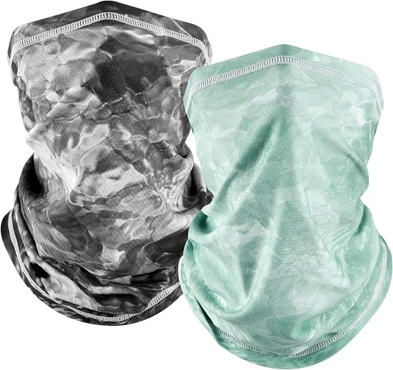 MCTi UV Neck Gaiter Mask, UPF 50 Bandana Balaclava Face Mask Breathable Cooling Sun Summer for Fishing Running 2 Packed ...