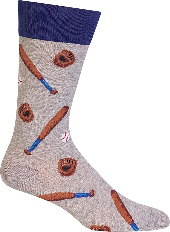 Hot Sox Men's Fun Sports and Athletics Crew Socks - 1 Pair Pack - Cool & Funny Novelty Fashion Gifts