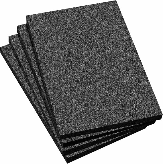 Frienda 4 Pcs 12" x 8" x 1.5" Polyethylene Foam Sheet Thick Black Packing Foam Padding Customizable PE Board Cushion Inserts for Cases Craft Shipping Moving DIY Projects Toolbox Storage
