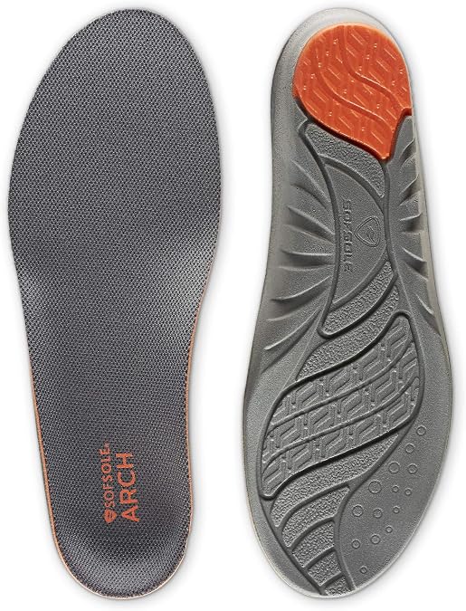 Sof Sole Insoles Men's High Arch Performance Full-Length Foam Shoe Insert