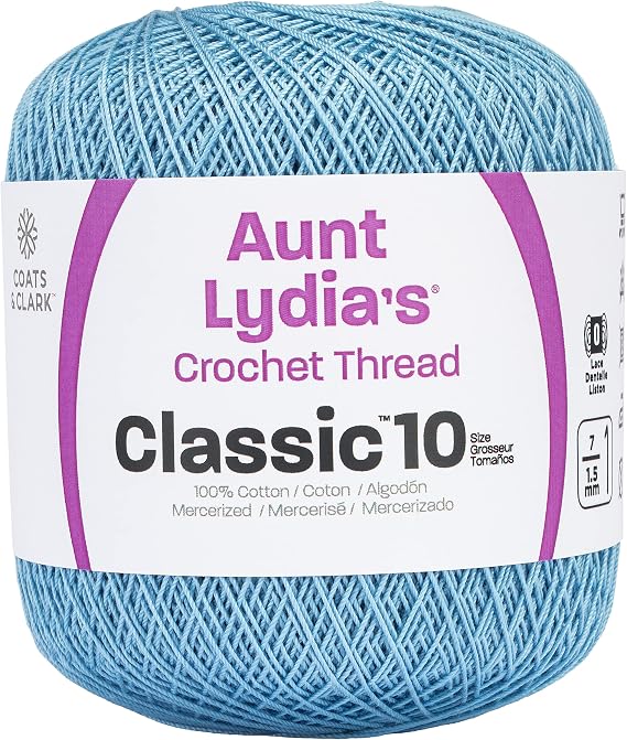 Coats Crochet 154-480 Aunt Lydia's Crochet, Cotton Classic Size 10, Delft