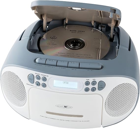 Reflexion RCR2260DAB/BL Portable CD/MP3 Cassette USB DAB+ Stereo Radio (2 x 12 Watt Max Music Power) 3.5 mm Aux-In Connection and 3.5 mm Headphone Output Digital LCD Display Blue