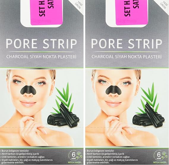 StopEver Charcoal Pore Strip Kömürlü Siyah Nokta Plasteri (6 x 6 Adet) (2 paketi)