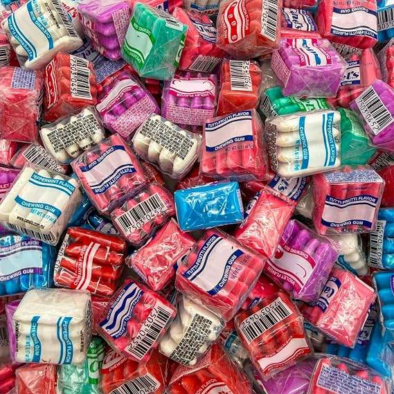 Mexican Chewing Gum, Assorted Flavors, 90 Mini Packs, 1 Lb Bag