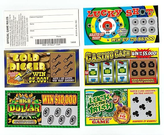 JA-RU Fake Lottery Ticket Scratch Tickets (5 Tickets / 1 Pack) Pranking Toys for Friend and Family Scratcher Jokes and Gag Winning Tickets Surprise. 1381-E