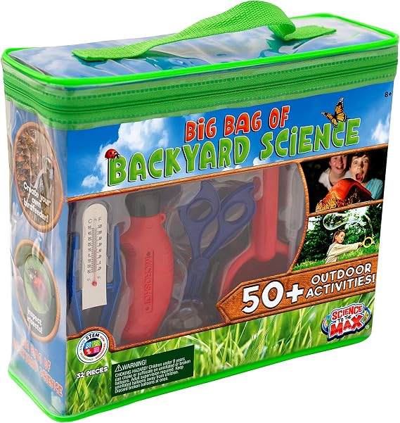 Be Amazing! Toys Big Bag of Backyard Science - STEM Science Kits for Kids 8+ Educational Science Toys for Kids 10-12 with 50+ Projects - 32-Piece Experiment Science Set for Boys & Girls Age 8-12