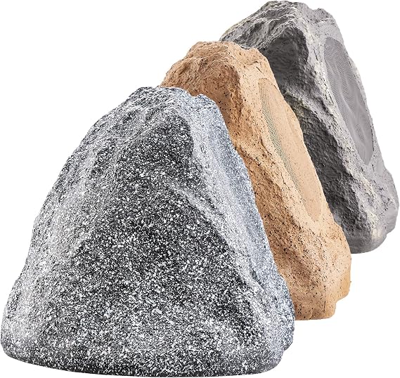 OSD Audio 6.5" Grey High Fidelity Outdoor Rock Speaker 150W Weather Resistant Passive Stereo Pair RS670