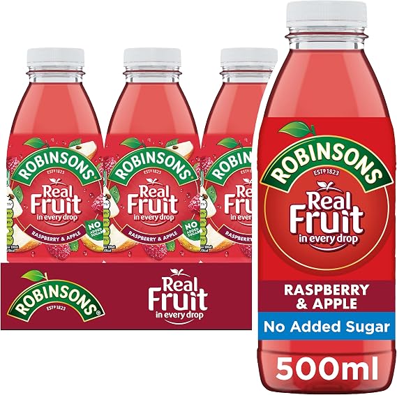 Robinsons RTD, Raspberry & Apple, 500 ml Bottle (Pack of 24)