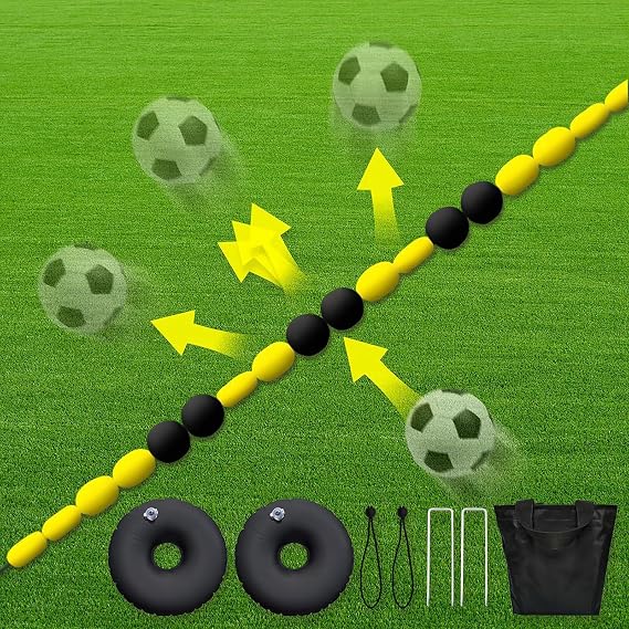 Goalkeeper Training Equipment, Precision GK Ball Deflector, 2.5M/4M with Water Bags, for Reflex & Agility, Improve Reaction Time &