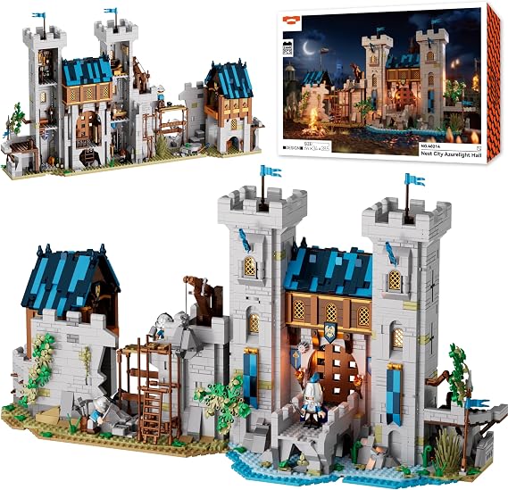 Medieval Castle Building Set for Adult Building Blocks Modular Architecture | 2668Pcs with 3 Minifigures, Folding Buildings Kits, Dynamic Castles Toys, Collectible Model Home Office Decor Gifts