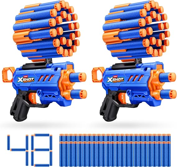 XSHOT Insanity Micro Blaster Dual Pack by ZURU with 48 Air Pocket Technology Foam Darts and Dart Storage, Outdoor Toy for Boys and Girls, Teens and Adults Aged 8+
