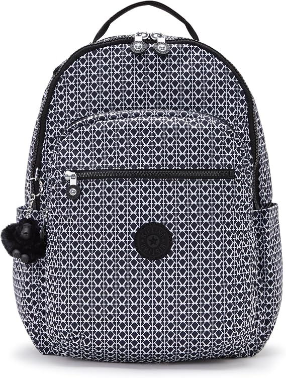 Kipling Seoul 27L Laptop Backpack for 15 Inch Laptop Lightweight Travel Signature print backpacks