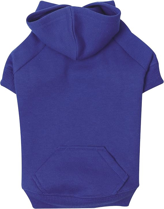 Zack & Zoey Polyester/Cotton Basic Dog Hoodie, Medium, 16-Inch, Nautical Blue