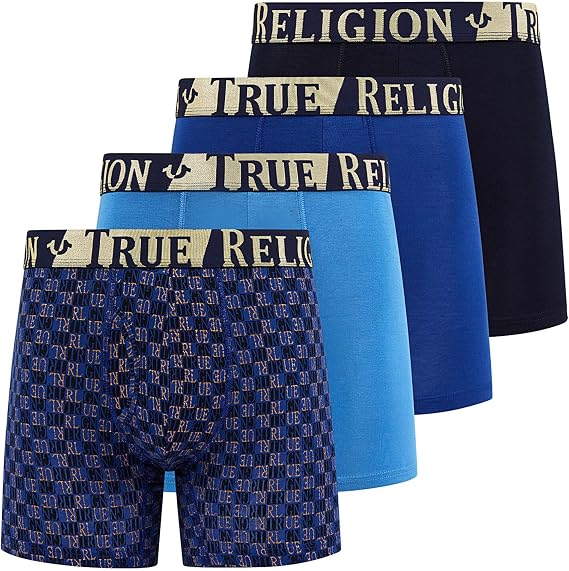 True Religion Mens Underwear 4 Pack Stretch Modal Boxer Briefs for Men