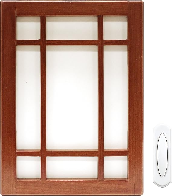Heath Zenith SL-7611-03 Wireless Doorbell Kit with 150'. Range & Wood Covering For Chimebrown