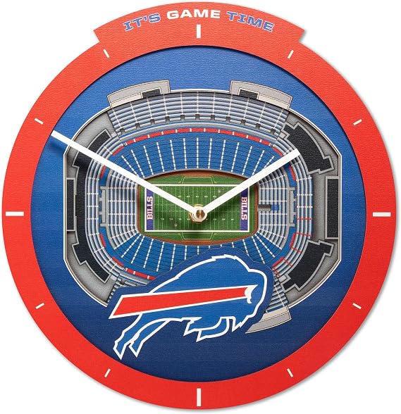 YouTheFan NFL バッファロービルズ スタジアムビュー 3D壁掛け時計