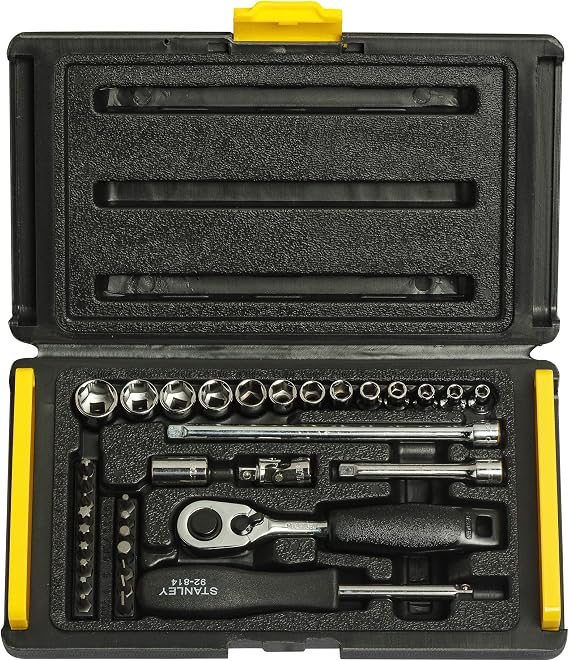 Stanley Mechanic Tools Kit Socket And Bit Set (35 Pc) 6 In Black