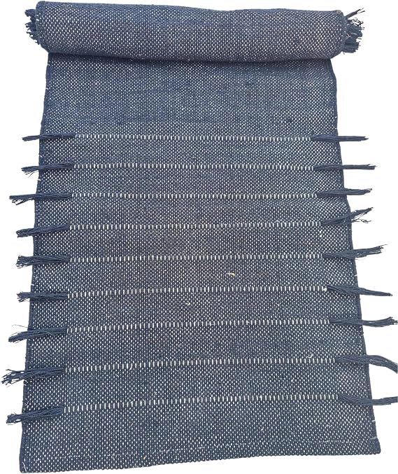 Indian Handmade 100% Organic Cotton Yoga Mat- For Hot Yoga Natural Yoga Mat - Handloom Foldabel Yoga Rug - Meditation Rug For Exercise, Workout, Fitness Rug Made of 100% Cotton -