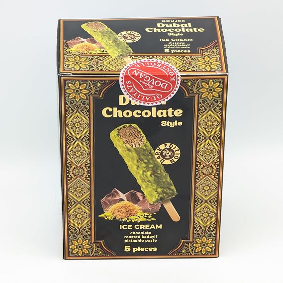 BOUJEE Ice Cream Dubai Chocolate Style Chocolate and pistachios and kadaifi 225g (45g x 5pcs)