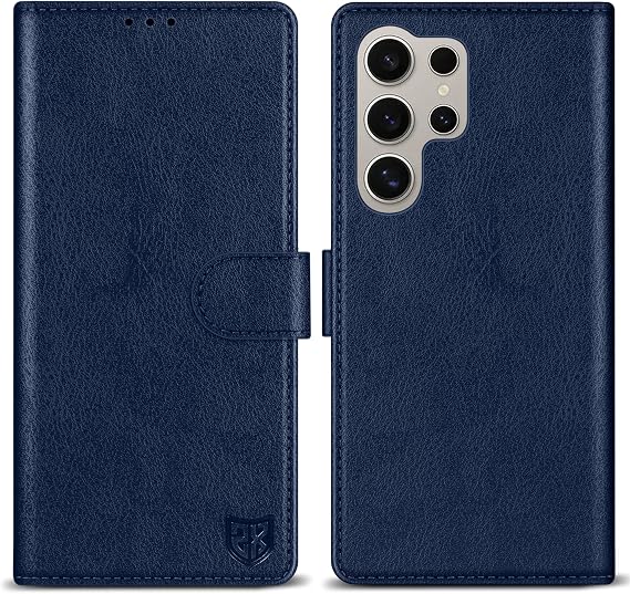for Samsung Galaxy S25 Ultra Wallet Case with [RFID Blocking] Card Slot Kickstand Magnetic Closure PU Leather Flip Fold Protective Phone Case for Galaxy S25 Ultra Case Wallet(Blue-6.8 inch)