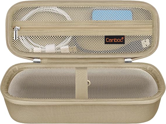 Canboc Carrying Case for Beats Pill Portable Bluetooth Speaker, Portable Bluetooth Speaker Box, Mesh Pocket fit USB Cable, Champagne Gold (Case Only)