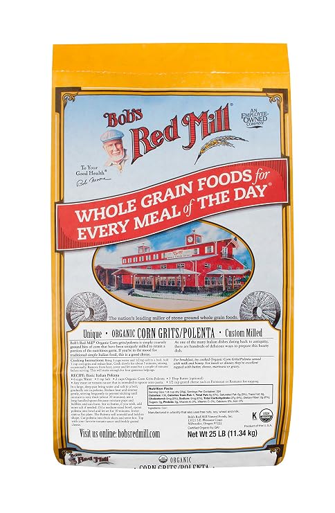 Bob's Red Mill Organic Corn Grits/Polenta, 25 Pound