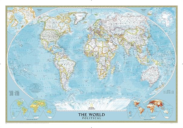 National Geographic World Wall Map - Classic (43.5 x 30.5 in) (National Geographic Reference Map)