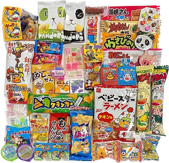 Japanese Snacks 50-Piece Assortment Set, Bulk Purchase, Adult Buy, Popular, Bulk Present, Event, Gift, Petite Gift, Christmas, Dagashi Set, Mailbox