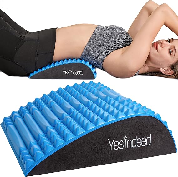 YESINDEED Back Stretcher Pillow Pain Relief for Lower Back, Lumbar Support, Posture Correction, Sciatica Aid, Orthopedic Design, Easy to Use at Home, Office, or Anywhere, Orthopedist Recommended