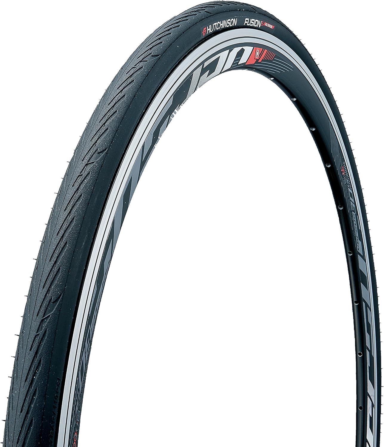 Hutchinson New 2018 Fusion 5 All-Season Tubeless and Tubeless Ready Bike Tire with The New ElevenSTORM Compound 700 x 25 Tubeless Ready, Black
