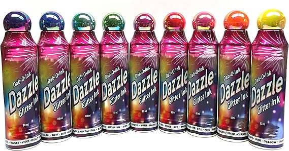 Dazzle Glitter Bingo Dauber/Dabber Ink 12-Pack - Mixed Colors