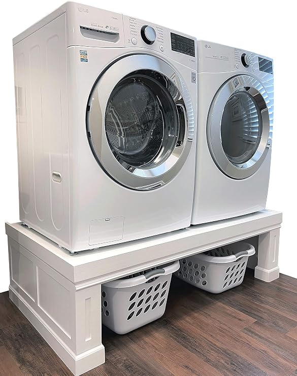 The Elevation Pedestal |Furniture Quality Washer Dryer Pedestals| Handmade in USA| Zero Assembly| Fits All Machines, Samsung,LG,GE etc| Heavy-Duty Wood, Beauty & Storage