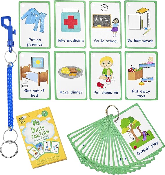 My Daily Routine Cards 27 PECS Flashcards for Visual aid Special Ed, Speech Delay Non Verbal Children and Adults with Autism or Special Needs