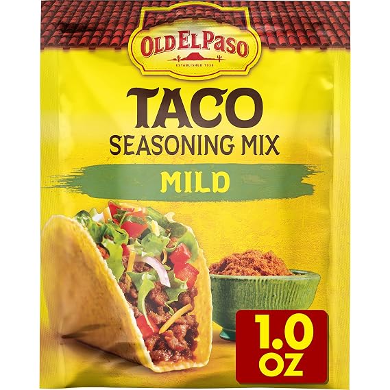Old El Paso Mild Taco Seasoning Mix, Gluten Free, 1 oz | Flavors Ground Beef Tacos, Burritos & Nachos, Also Works in Soups, Casseroles & Dips