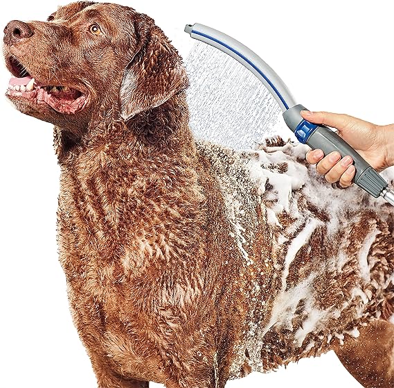 Waterpik PPR-252 Pet Wand Pro Shower Sprayer Attachment, 2.5 GPM, for Fast and Easy at Home Dog Cleaning, Blue/Grey