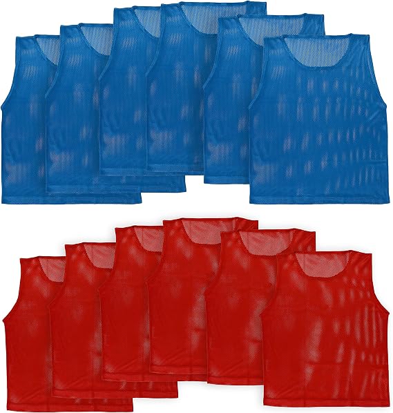 Athllete LITEMESH Pinnies (Set of 12/24 Practice Vests) Youth Pinnies, Pennies for Sports Youth, and Scrimmage Vests
