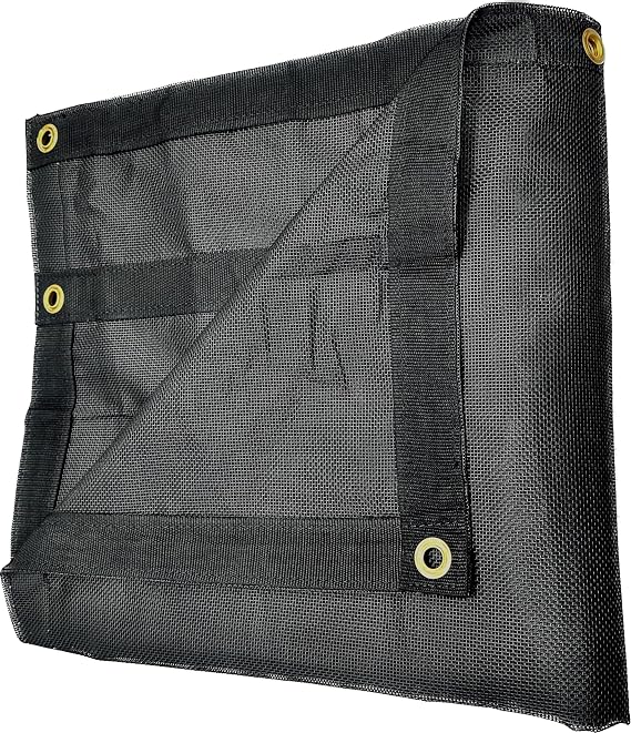 Black Mesh Truck & Trailer Tarp w/2" Webbing in hems and Brass Grommets (4'6" x 12')