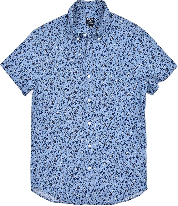 J.Crew Mercantile Men's Slim Short Sleeve Printed Flex Casual Shirt