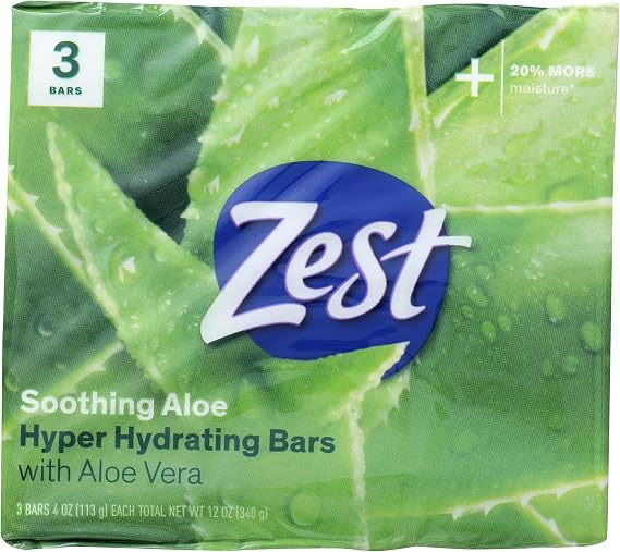 Zest Bath BAR Fresh Aloe 3X4 Oz, Fresh Aloe, 3.4 Ounce