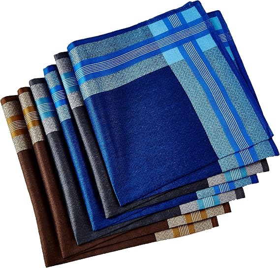 Men's Handkerchiefs,100% Cotton 6 Piece Gift Set
