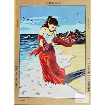 GOBELIN L Needlepoint Painted Canvas Counted Cross Stitch Tapestry Kit Gobelin - Young Lady. 24"x30" 10.565